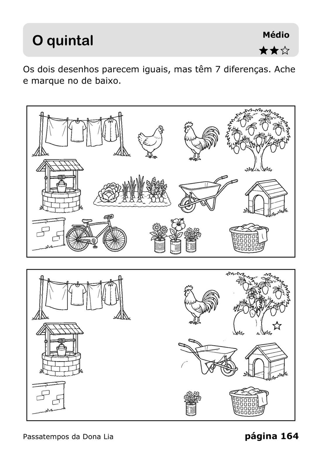 Página 164 do livro: Jogo dos 7 erros, O quintal